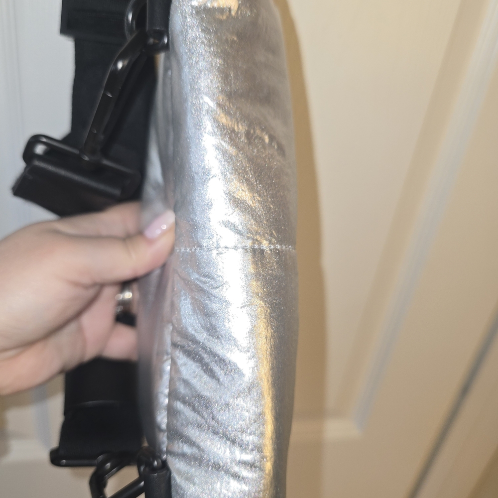 All Saints Silver Puffer Crossbody Bag - Picture 13 of 15